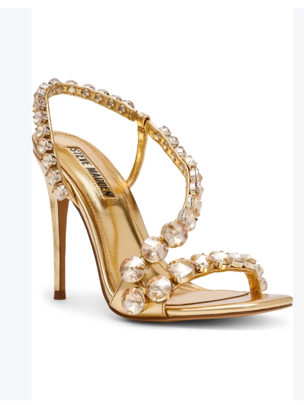 Steve Madden Gold Jeweled Strappy Stiletto Sandal
